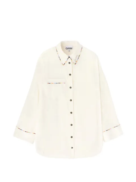 GANNI buttoned pocket shirt Neutrals W1036