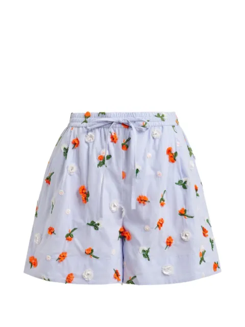 Essentiel Antwerp flower-embellished shorts Blue JELENA