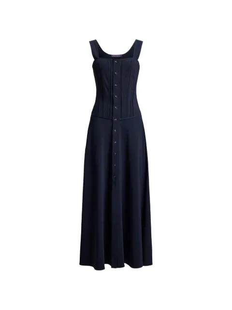 Ralph Lauren Collection Sophee button A-line dress Blue 290P10060001