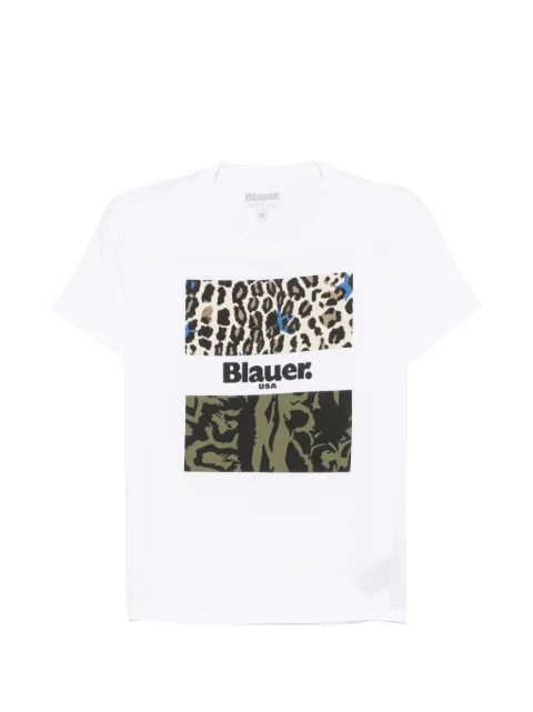 Blauer leopard-print camouflage-print T-shirt White 21SBLDH0213700