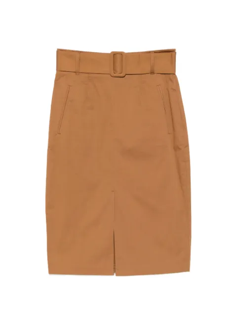 Actitude belted front-slit midi skirt Brown 211MT2073