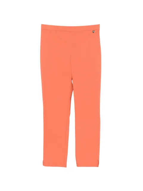 TWINSET logo-plaque slit-hem trousers Orange 201TT2032
