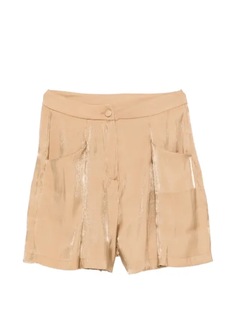 Marc Ellis pleated satin-finish shorts Neutrals WMESO183010