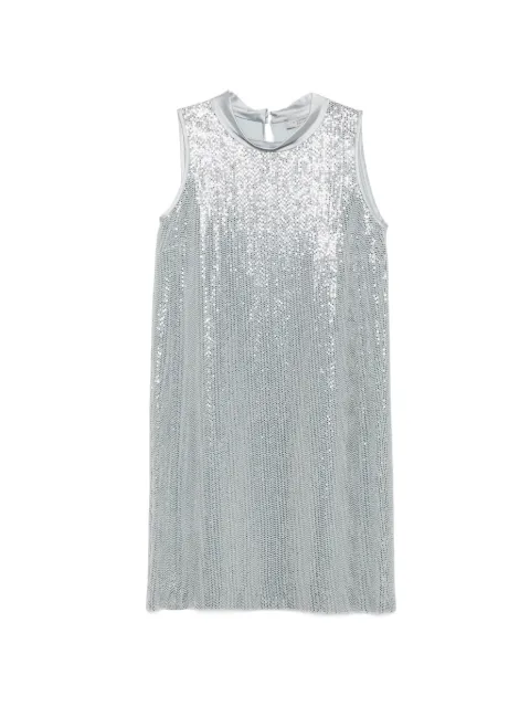 D.Exterior sequin-embellished sleeveless dress Blue 52572