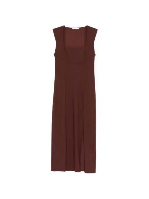 Patrizia Pepe square-neck midi dress Brown 2A3010JZ26