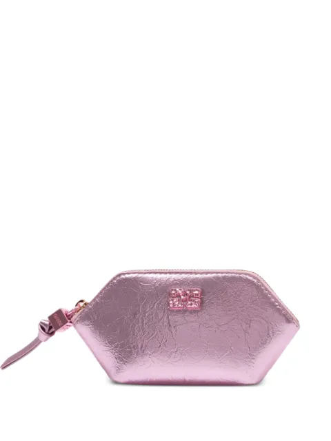 GANNI crushed-effect purse Pink B3010114
