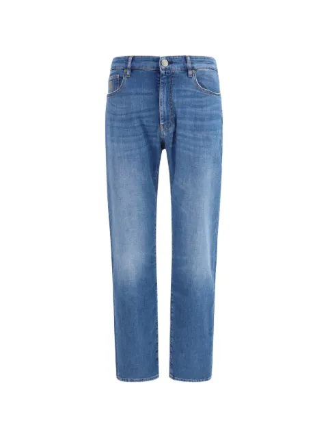 Moorer logo-patch jeans Blue MOUDE100033