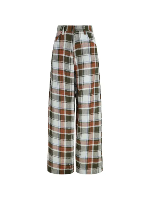 MARBELL Courtney plaid trousers Green BSS1008
