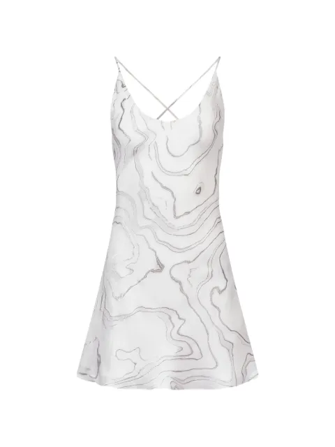Mia Peculiar pattern mini dress White RMPSD02