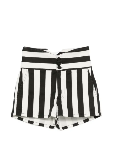 Gaëlle Paris striped high-waisted shorts White GBD6871