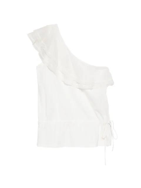 DONDUP ruffled one-shoulder top White S831JF0260DPTDDD