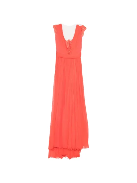 Rhea Costa lace-trim maxi dress Orange 20208
