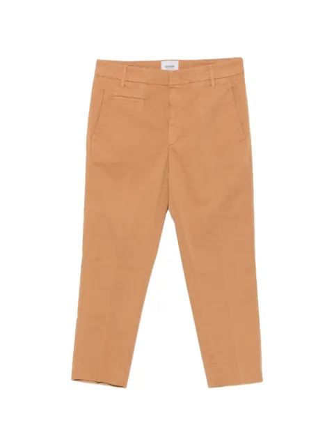 DONDUP Ariel logo-plaque cotton trousers Brown DP475GSE046DP