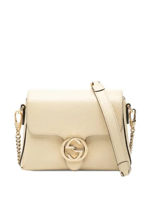 Gucci Pre-Owned 2016-2026 Small Dollar Calfskin Interlocking G crossbody bag White F74WM902FD68VO8Q