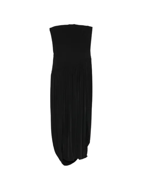 Ferragamo strapless pleated dress Black 788520