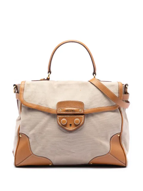 Prada Pre-Owned 2000-2025 Cinghiale Trimmed Canapa Top Handle Bag satchel Brown 5PBWSWZ1LX33UNF2