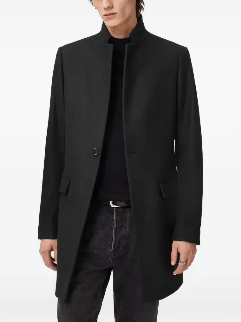 AllSaints Haydon high-neck single-breasted coat Black M065OD