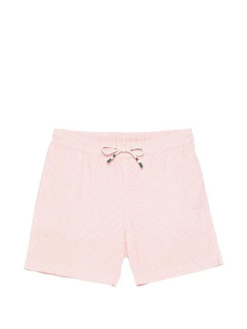 HARTFORD seersucker striped-print swim shorts Pink BF30203