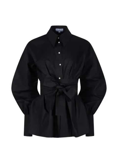 Mia Peculiar balloon sleeve shirt Black 04MPCS01BLACK