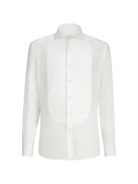 Brunello Cucinelli Sea Island cotton twill basic fit shirt with point collar and pleated bib and cuffs White MR620S1897CCB50