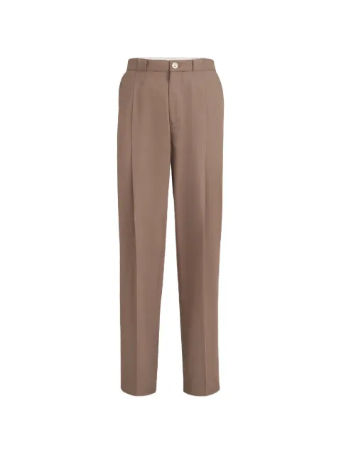 Brunello Cucinelli cotton crêpe batavia trousers with pleat Neutrals MH252F1130C2439