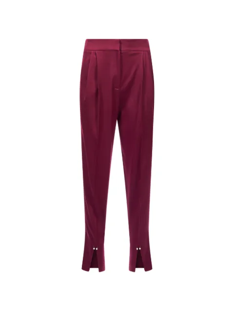 Mia Peculiar pleated pearl trousers Red 03MPWT01BORDEAUX
