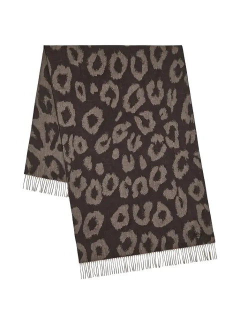 Mulberry leopard-print fringed scarf Brown VS4681830
