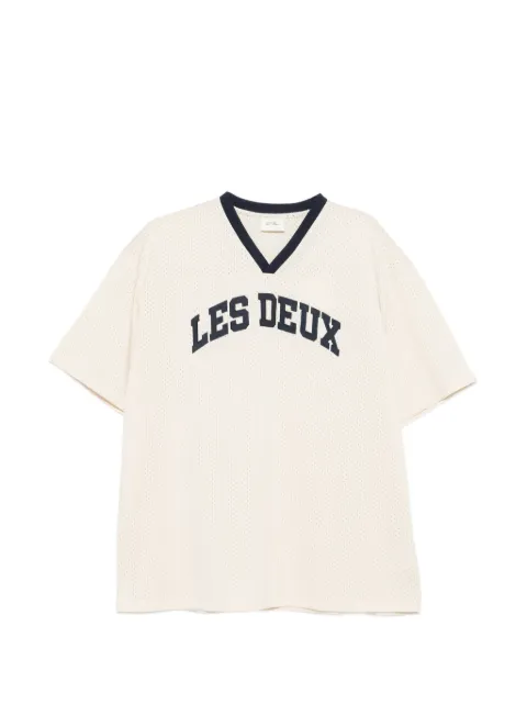 Les Deux Bronson V-neck T-shirt Neutrals 1001449