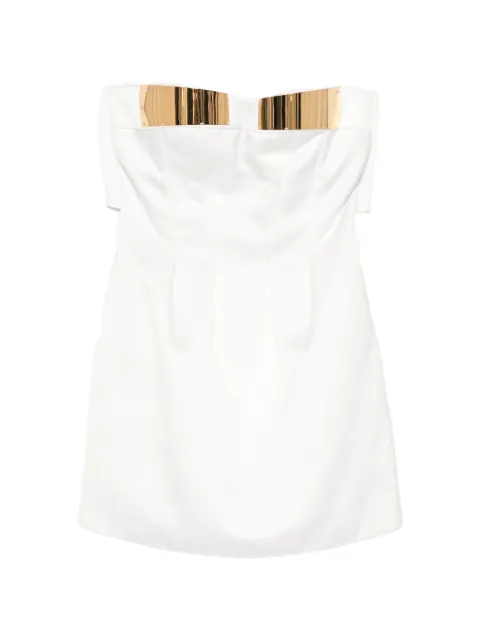 Elisabetta Franchi mini dress in Duchess satin with jewel cups White AB94962E2