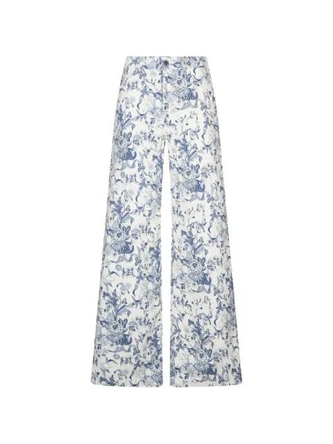LIU JO flared printed trousers White UA6348T6299