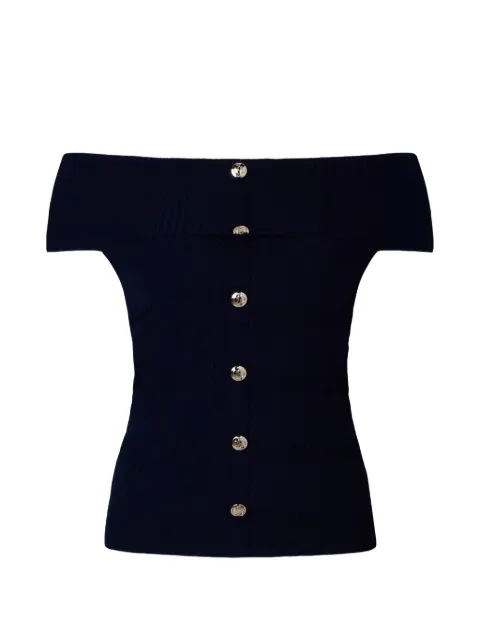 LIU JO knit bardot-neck top Blue CA6217MS55N