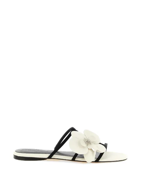 ZIMMERMANN grosgrain flower leather slides White 5506FC26A2