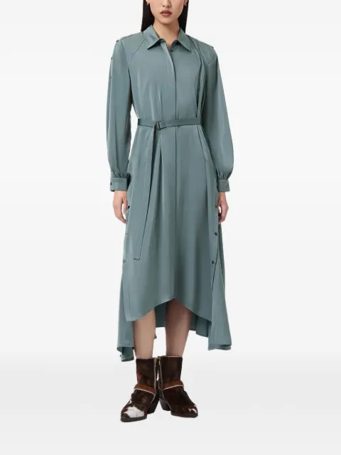 AllSaints Lexi button belted shirt dress Blue W036DC
