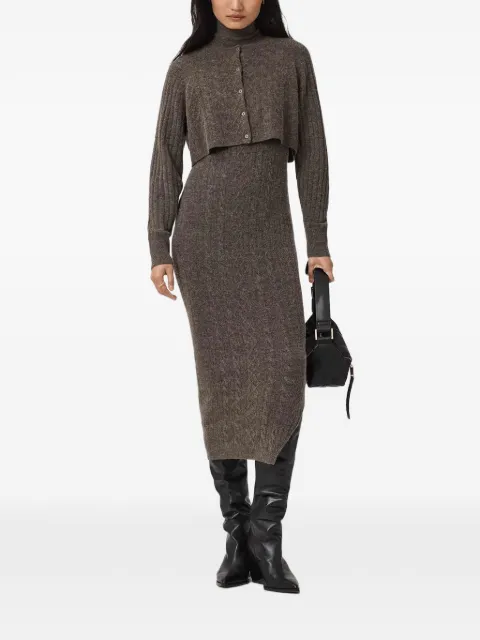 AllSaints Sabine roll-neck cardigan dress set Brown W208DD