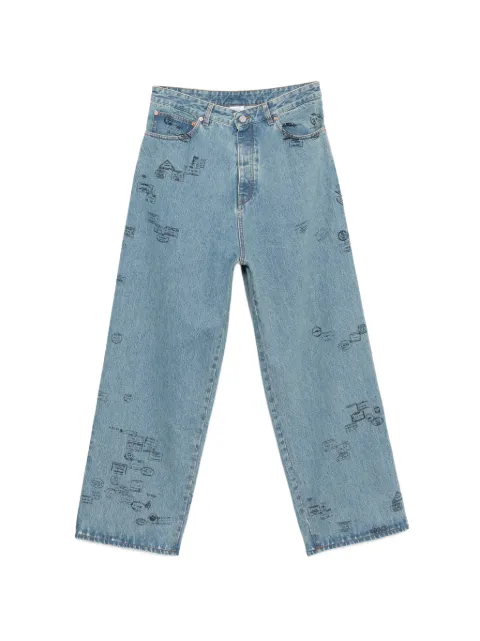 VETEMENTS stamp-print jeans Blue ME76DP075NP
