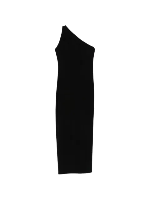 Norma Kamali one-shoulder side-slit maxi dress Black KK4253PLT15001