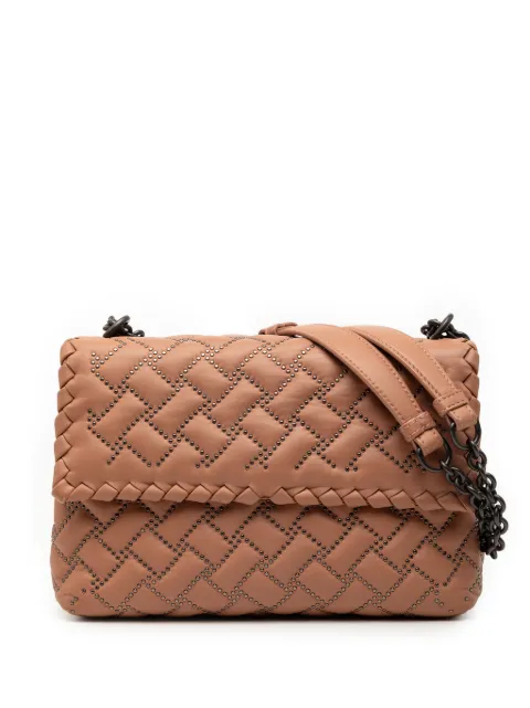 Bottega Veneta Pre-Owned 2012-2025 Small Nappa Intrecciato Studded Olimpia shoulder bag Brown 66121R5PKNGLLFLF
