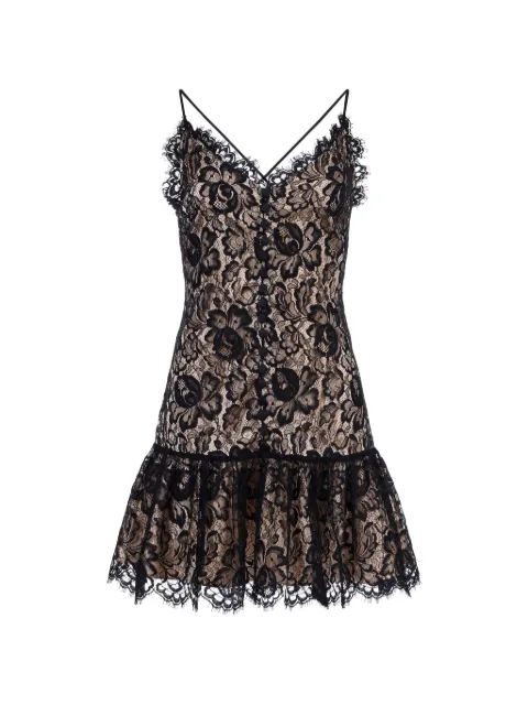 Mia Peculiar lace button mini dress Black 03MPLD02