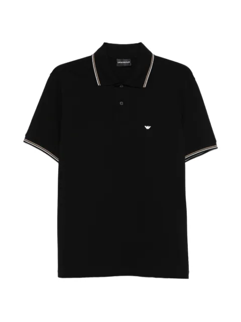 Emporio Armani logo-embroidered polo shirt Black EM004606AF23090