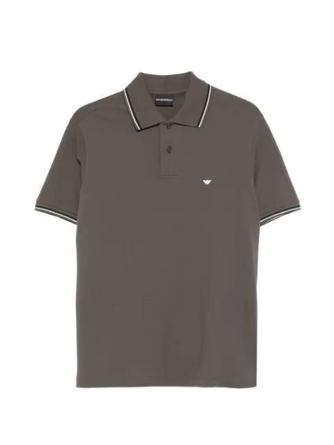 Emporio Armani stripe-trim polo shirt Grey EM004606AF23090