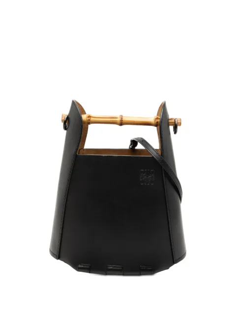 Loewe Pre-Owned 2020 Calfskin Bamboo bucket bag Black 411VELVZVEPQPHEE