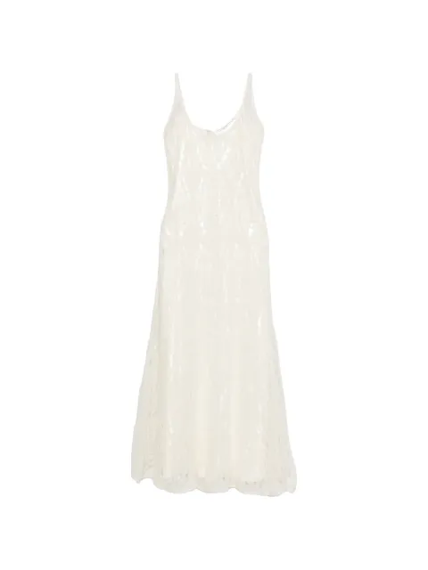 Fabiana Filippi crochet-knit sleeveless midi dress White ABD266F163D93625