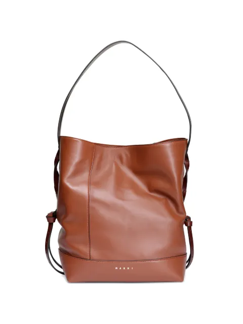 Marni small Pod 2.0 leather bucket bag Brown SCMP0086U000M66