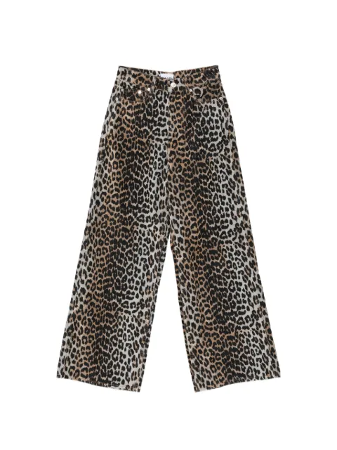 GANNI leopard-print trousers Brown A1100070
