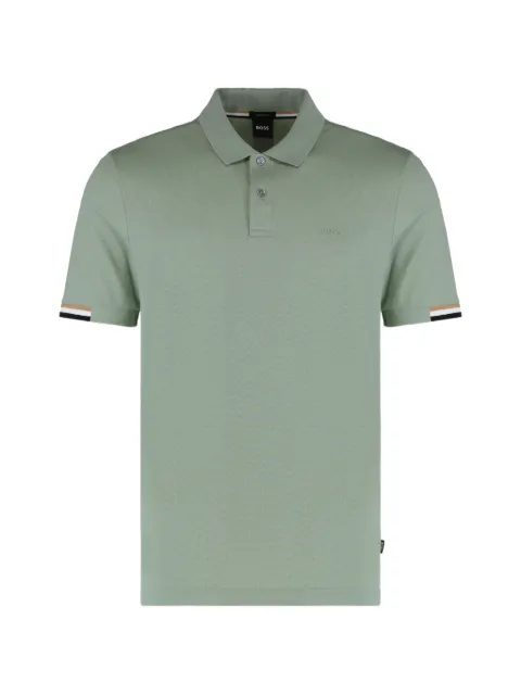 BOSS striped-detail polo shirt Green 50467113