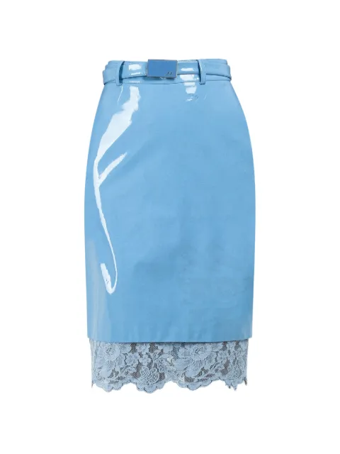 Rowen Rose lace belt midi skirt Blue RR4630BLUE