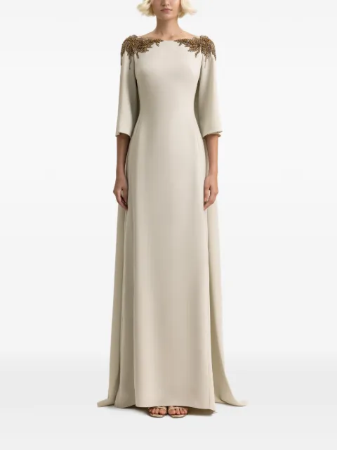 Gemy Maalouf embellished maxi dress Neutrals GMR257445LD