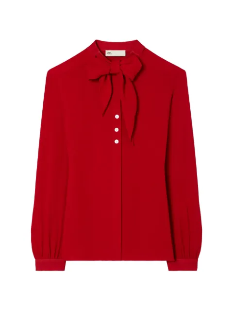 Tory Burch georgette bow blouse Red 176348