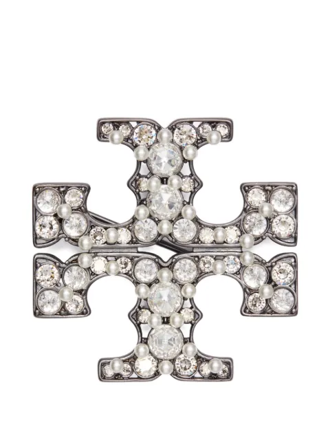 Tory Burch Moondance pearl brooch Black 177409