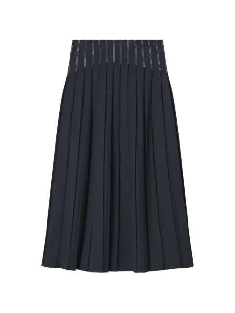 Tory Burch wool twill pleated skirt Black 177633